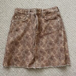 Frame denim animal print skirt